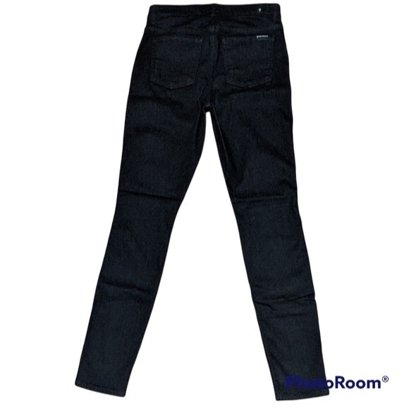 7 for all mankind embellished black skinny jeans pockets higher rise 28x… - Picture 3 of 15